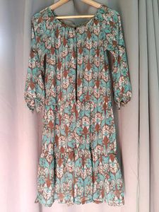 Boho Print Tiered Dress 🤎