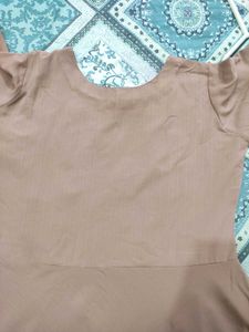 Floral Embroidered Brown Dress