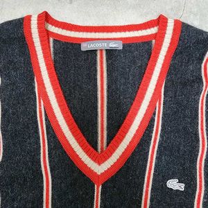 Lacoste V-neck Striped Knit