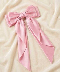Creamy Baby Pink Satin Bow