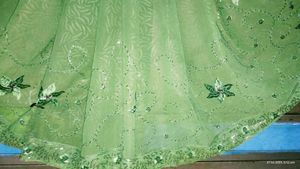 Green Sequin Saree with Blouse