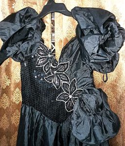 Heavy Ball Gown Flared Birthday Sequence Dress