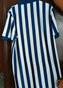 👕Navy Blue &amp; White Striped Polo T-Shirt for Men👕