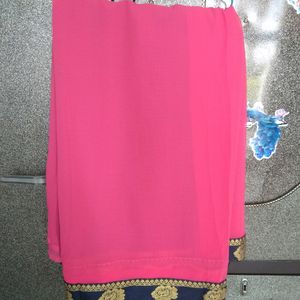 Plain And simple Pink Saree