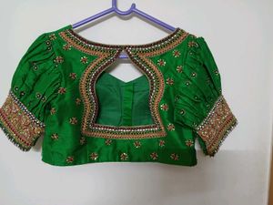 Elegant bottle Green Bridal blouse