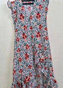 Front Slit - Floral Midi Dress