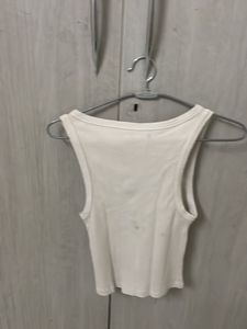 White Cropped Tank