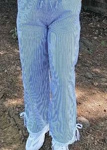 Striped Wide-Leg Baggy Pants.