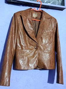 Brown Leather Blazer