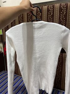 Fitted V Neck Long Sleeve Winter Top