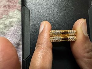 Gold Pave Huggie Earrings