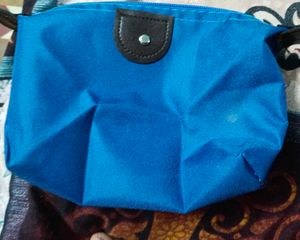 Blue And Maroon Waterproof Makeup Pouch