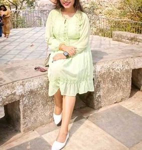 Mint Green Lace Detail Dress