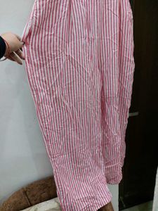 Brand New Pink And White Stripe Cotton JUMPSUIT
