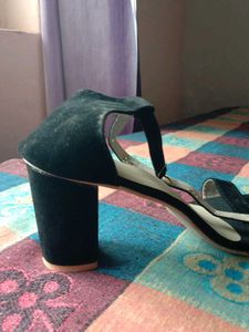Black Suede Ankle Strap Heels