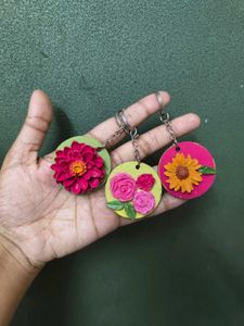 Handmade Floral Keychains 🌸✨🌻