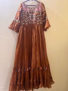 Boho Embroidered Brown Dress