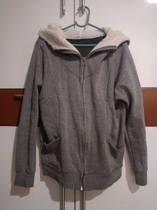 Cozy Gray Hood Fleece