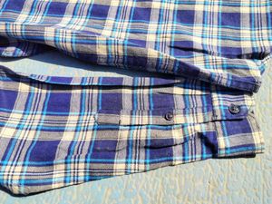Men Check Shirt Blue