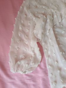 White Ruffled Top