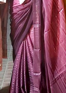 Party Wear Brinjal Colour Dual Shade Saree