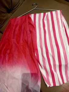 Dark Pink And White Suit (44 Size)