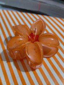 Orange Flower Hair Claw Clip