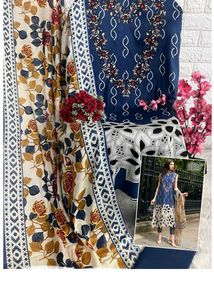 Elegant Embroidered Cotton Lawn Suit Dress Materia