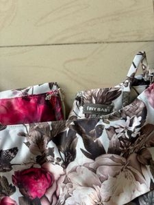 Floral Offshoulder Silk Gown