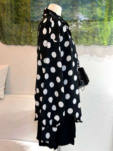 Polka Dot Two-Tone Blouse
