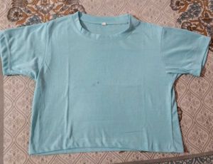 Baby Blue Cropped Tee