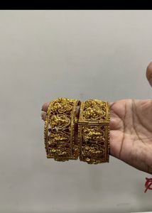 Temple Jewellery Style Golden Bangles