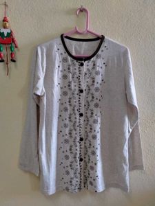 Embellished Button-Down Top