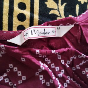 Maroon Printed Top