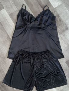 Black Satin Lingerie Set