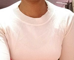 White Ribbed Long Sleeve Top