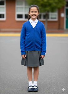 Girl's Blue School Cardigan
