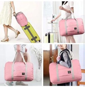 Pink Foldable Travel Duffel Bag