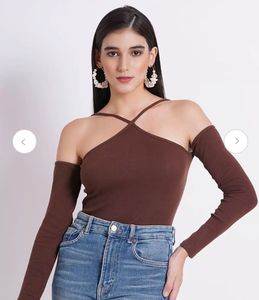 Halter Neck Fitted Cotton Top