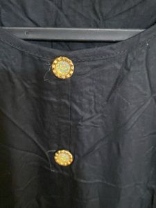 Black &amp; Gold Embroidered Kurta