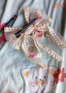 Floral Lace Bow Hair Clip