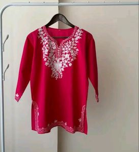 Cute Embroidery Short Kurtis