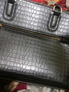 Milano Black &amp; White Satchel Bag