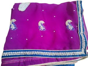 Purple Embellished Saree