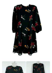 Black Printed Dress 🖤🛍️