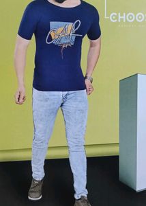 Printed Blue T-Shirt