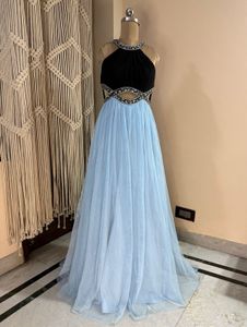 Blue Embellished Very Pretty Backless Gown
