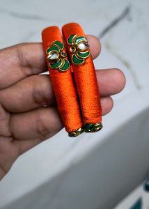 Orange Silk Thread Bangles