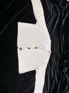 zara white Knit Cardigan