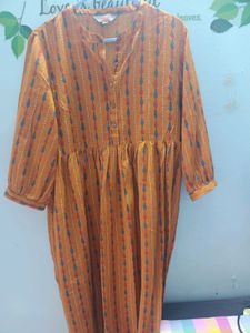 Boho Print Dress - Mustard Yellow